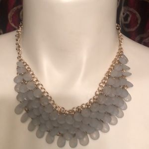 Statement Necklace Light Blue Beaded Necklace